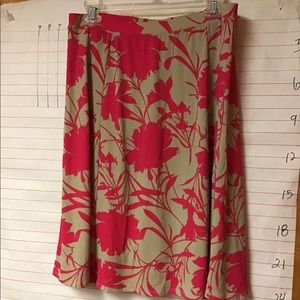 JACLYN SMITH  women's skirt polyester and spandex sz L pink & tan